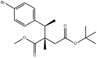 Butanedioic acid, 2-?[(1R)?-?1-?(4-?bromophenyl)?ethyl]?-?2-?methyl-?, 4-?(1,?1-?dimethylethyl) 1-?methyl ester, (2S)?- 结构式