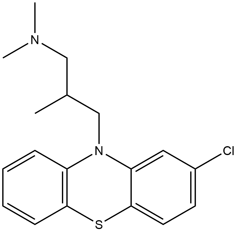 10H-Phenothiazine-10-propanamine, 2-chloro-N,N,β-trimethyl- 结构式