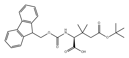 (S)-2-((((9H-芴-9-基)甲氧基)羰基)氨基)-5-(叔丁氧基)-3,3-二甲基-5-氧代戊酸 结构式
