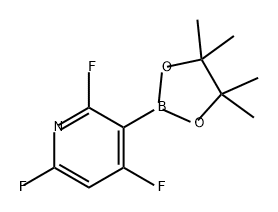 2,4,6-三氟-3-(4,4,5,5-四甲基-1,3,2-二氧硼杂环戊烷-2-基)吡啶 结构式