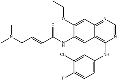 (E)-N-(4-((3-氯-4-氟苯基)胺)-7-乙氧基喹唑啉-6-基)-4-(二甲氨基)丁-2-烯酰胺 结构式