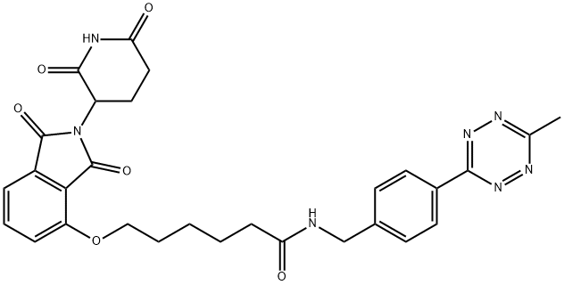 6-((2-(2,6-二氧代哌啶-3-基)-1,3-二氧代异吲哚啉-4-基)氧基)-N-(4-(6-甲基-1,2,4,5-四嗪-3-基)苄基)己酰胺 结构式