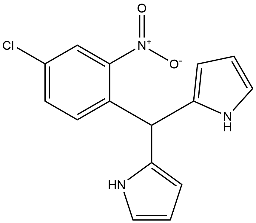 2,2'-[(4-氯-2-硝基苯基)亚甲基]双(1H-吡咯) 结构式