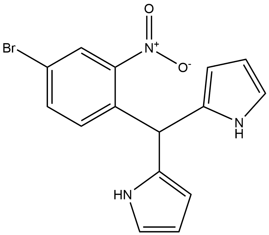 2,2'-[(4-溴-2-硝基苯基)亚甲基]双(1H-吡咯) 结构式