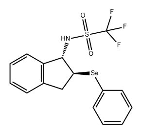 1,1,1-三氟-N-((1S,2S)-2-(苯基硒基)-2,3-二氢-1H-茚-1-基)甲磺酰胺 结构式