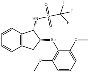 N-((1S,2S)-2-((2,6-二甲氧基苯基)硒基)-2,3-二氢-1H-茚-1-基)-1,1,1-三氟甲磺酰胺 结构式