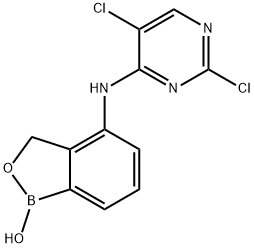 2,5-Dichloro-N-(1-hydroxy-3H-2,1-benzoxaborol-4-yl)pyrimidin-4-amine 结构式