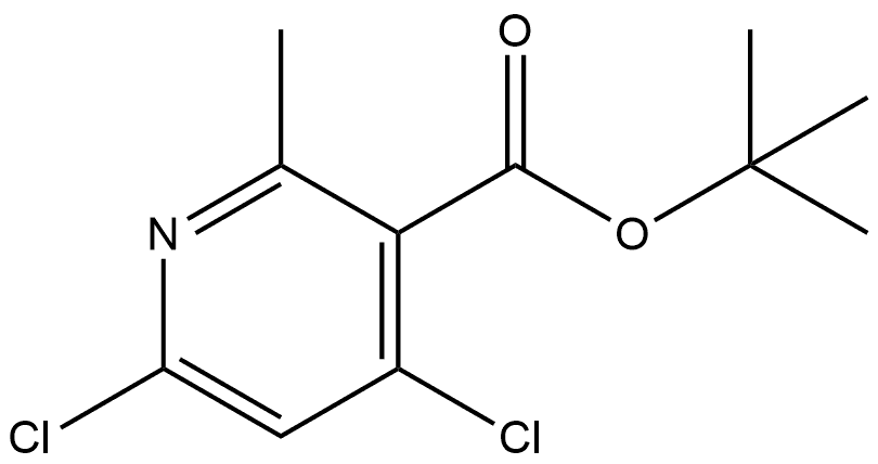 1,1-二甲基乙基4,6-二氯-2-甲基-3-吡啶羧酸盐 结构式