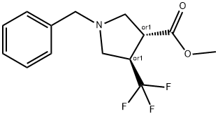 trans-Methyl 1-benzyl-4-(trifluoromethyl)pyrrolidine-3-carboxylate 结构式