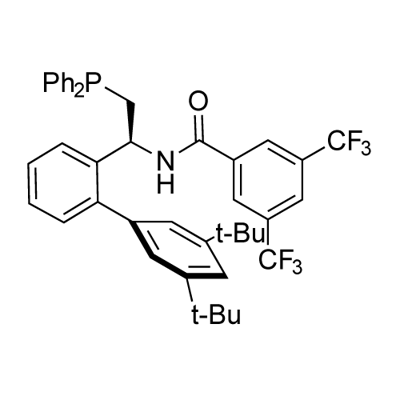 N-[(1S)-1-[3',5'-Bis(1,1-dimethylethyl)[1,1'-biphenyl]-2-yl]-2-(diphenylphosphino)ethyl]-3,5-bis(trifluoromethyl)-benzamide 结构式