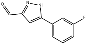 1H-Pyrazole-3-carboxaldehyde, 5-(3-fluorophenyl)- 结构式