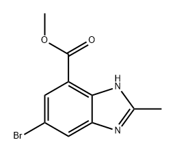 5-溴-2-甲基-1H-苯并[D]咪唑-7-羧酸甲酯 结构式