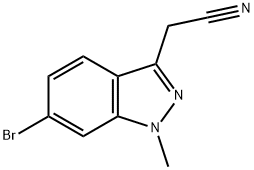 2-(6-溴-1-甲基-1H-吲唑-3-基)乙腈 结构式