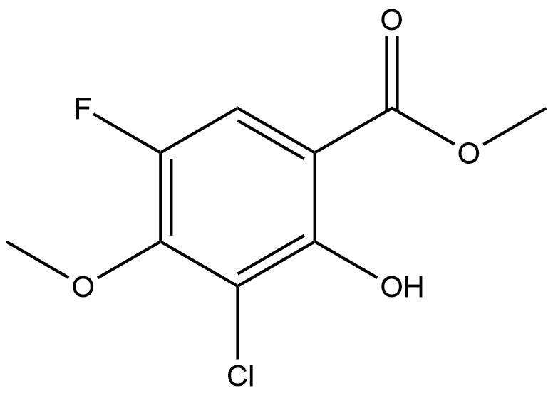 Methyl 3-chloro-5-fluoro-2-hydroxy-4-methoxybenzoate 结构式