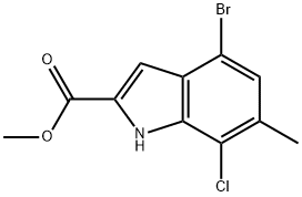 methyl 4-bromo-7-chloro-6-methyl-1H-indole-2-carboxylate 结构式