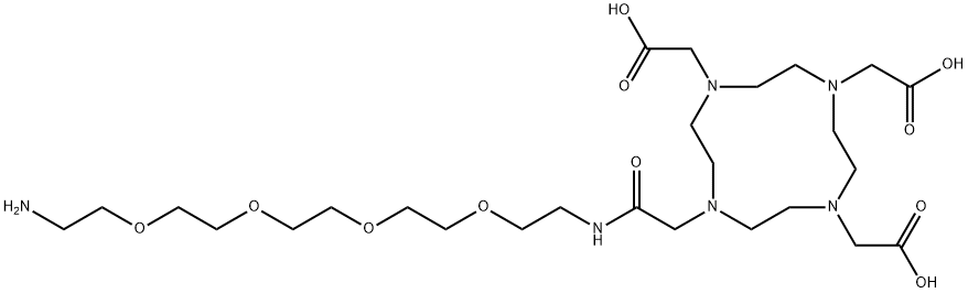 2,2',2''-(10-(17-氨基-2-氧代-6,9,12,15-四氧杂-3-氮杂十七烷基L)-1,4,7,10-四氮杂环十二烷-1,4,7-三基)三乙酸 结构式