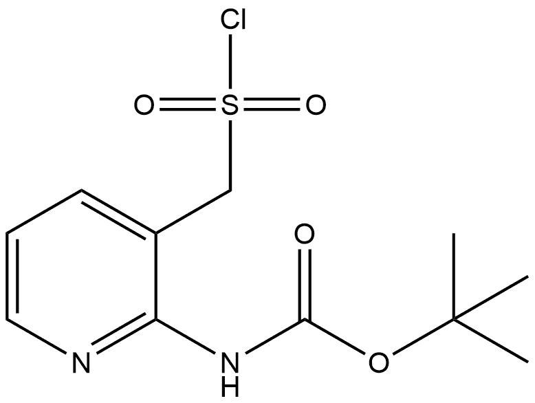 1,1-Dimethylethyl N-[3-[(chlorosulfonyl)methyl]-2-pyridinyl]carbamate (ACI) 结构式