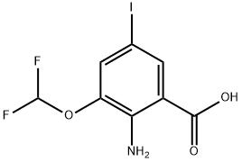 Benzoic acid, 2-amino-3-(difluoromethoxy)-5-iodo- 结构式