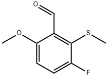 3-Fluoro-6-methoxy-2-(methylthio)benzaldehyde 结构式