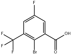 2-Bromo-5-fluoro-3-(trifluoromethyl)benzoic acid 结构式