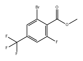 2-溴-6-氟-4-(三氟甲基)苯甲酸甲酯 结构式