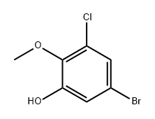5-溴-3-氯-2-甲氧基苯酚 结构式