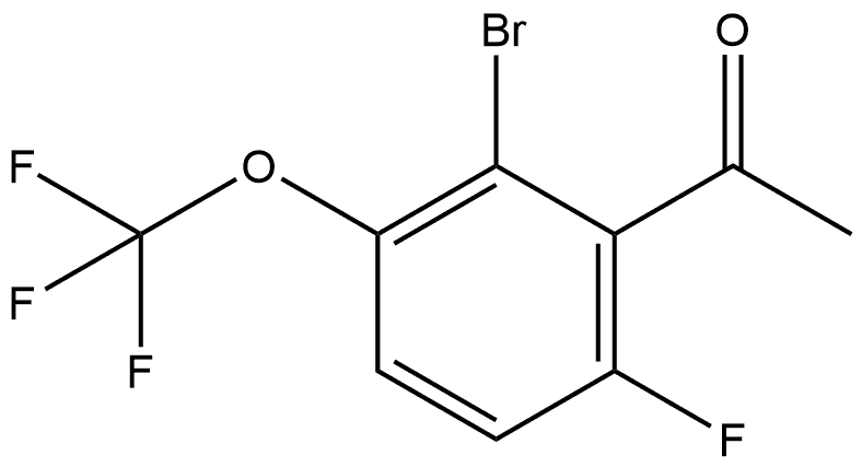 1-[2-Bromo-6-fluoro-3-(trifluoromethoxy)phenyl]ethanone 结构式