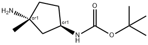 REL-((1R,3R)-3-氨基-3-甲基环戊基)氨基甲酸叔丁酯 结构式