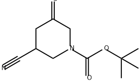3-氰基-5-氧代哌啶-1-羧酸叔丁酯 结构式