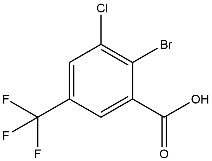2-Bromo-3-chloro-5-(trifluoromethyl)benzoic acid 结构式