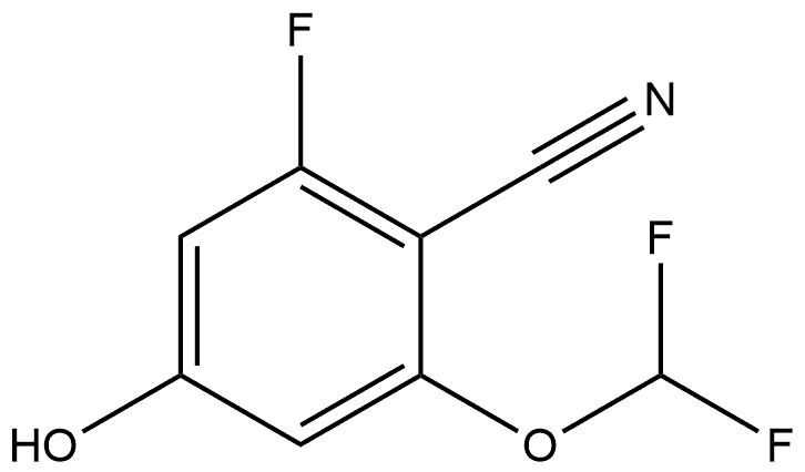 2-(二氟甲氧基)-6-氟-4-羟基苯甲腈 结构式
