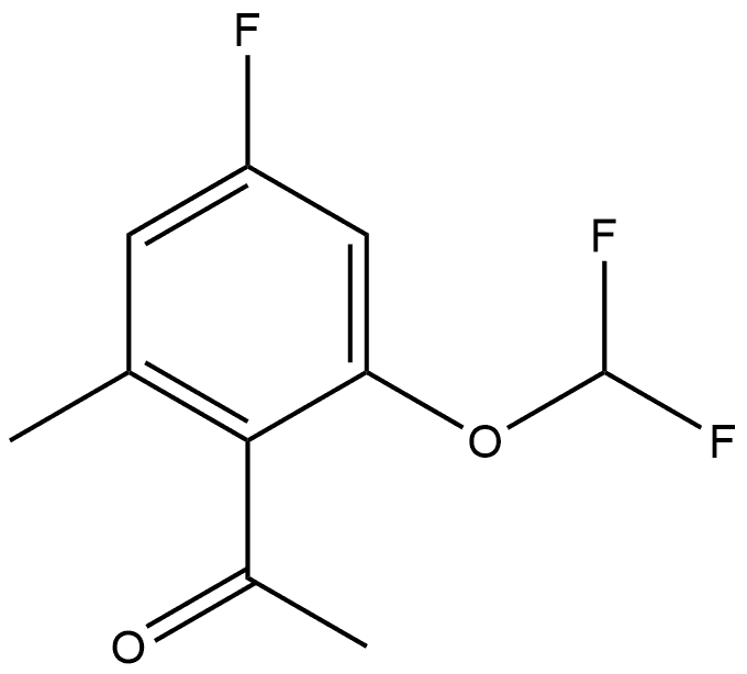 1-[2-(Difluoromethoxy)-4-fluoro-6-methylphenyl]ethanone 结构式