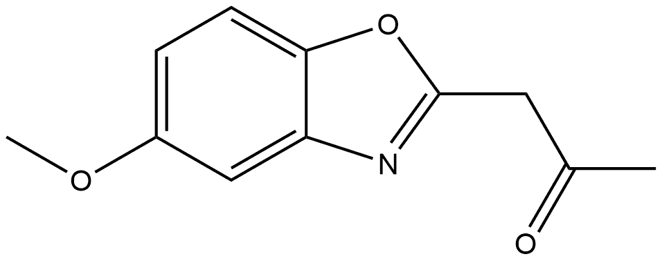 1-(5-甲氧基-2-苯并噁唑基)-2-丙酮 结构式