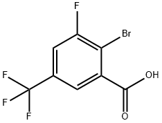 2-溴-3-氟-5-(三氟甲基)苯甲酸 结构式