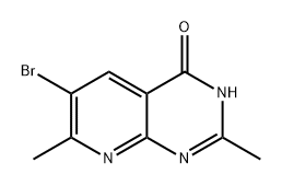6-溴-2,7-二甲基吡啶并[2,3-D]嘧啶-4(3H)-酮 结构式