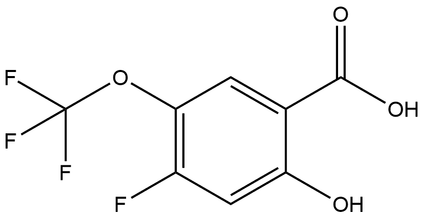 4-Fluoro-2-hydroxy-5-(trifluoromethoxy)benzoic acid 结构式