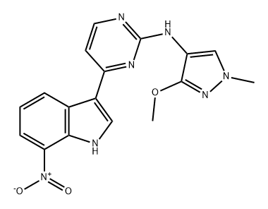 2-PYRIMIDINAMINE, N-(3-METHOXY-1-METHYL-1H-PYRAZOL-4-YL)-4-(7-NITRO-1H-INDOL-3-YL)- 结构式