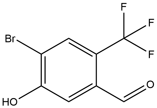 4-Bromo-5-hydroxy-2-(trifluoromethyl)benzaldehyde 结构式