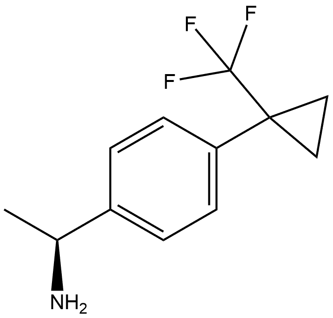 (S)-1-(4-(1-(trifluoromethyl)cyclopropyl)phenyl)ethan-1-amine 结构式