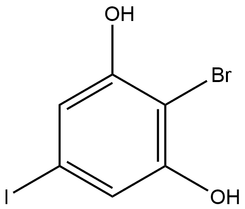 2-Bromo-5-iodo-1,3-benzenediol 结构式