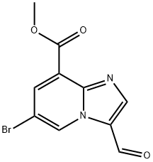 Imidazo[1,2-a]pyridine-8-carboxylic acid, 6-bromo-3-formyl-, methyl ester 结构式