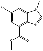 6-溴-1-甲基-1H-苯并[D]咪唑-4-羧酸甲酯 结构式