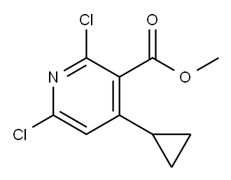 3-Pyridinecarboxylic acid, 2,6-dichloro-4-cyclopropyl-, methyl ester 结构式