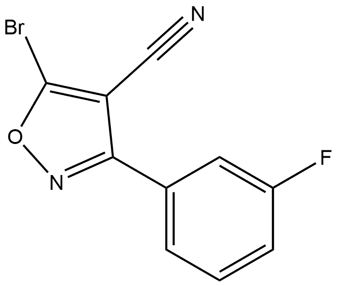 5-溴-3-(3-氟苯基)异噁唑-4-甲腈 结构式