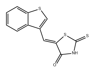 5-[(1-苯并噻吩-3-基)亚甲基]-2-亚硫基-1,3-噻唑烷-4-酮 结构式