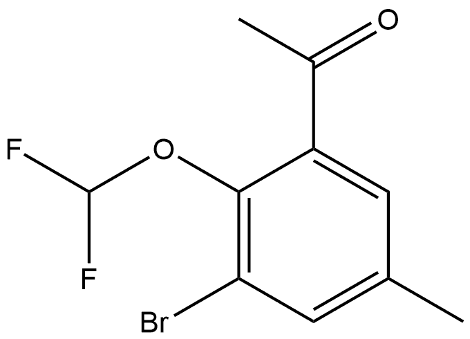 1-[3-Bromo-2-(difluoromethoxy)-5-methylphenyl]ethanone 结构式