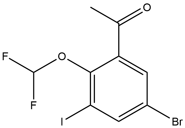 1-[5-Bromo-2-(difluoromethoxy)-3-iodophenyl]ethanone 结构式