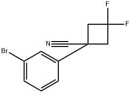 1-(3-溴苯基)-3,3-二氟环丁烷-1-腈 结构式