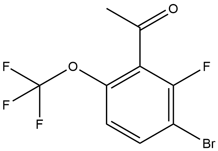 1-[3-Bromo-2-fluoro-6-(trifluoromethoxy)phenyl]ethanone 结构式