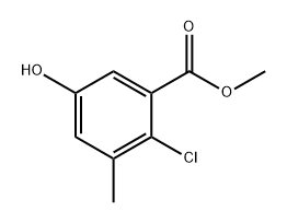 2-氯-5-羟基-3-甲基苯甲酸甲酯 结构式